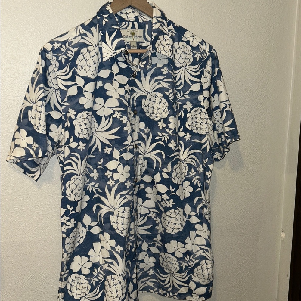 Island Shores Cotton Hawaiian Tropical Shirts Sz M